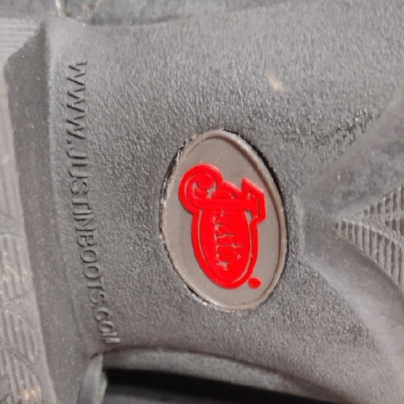 Justin Boots Black Leather Moto Boots Worn Once Sz.10B (XX-53) - Picture 12 of 12